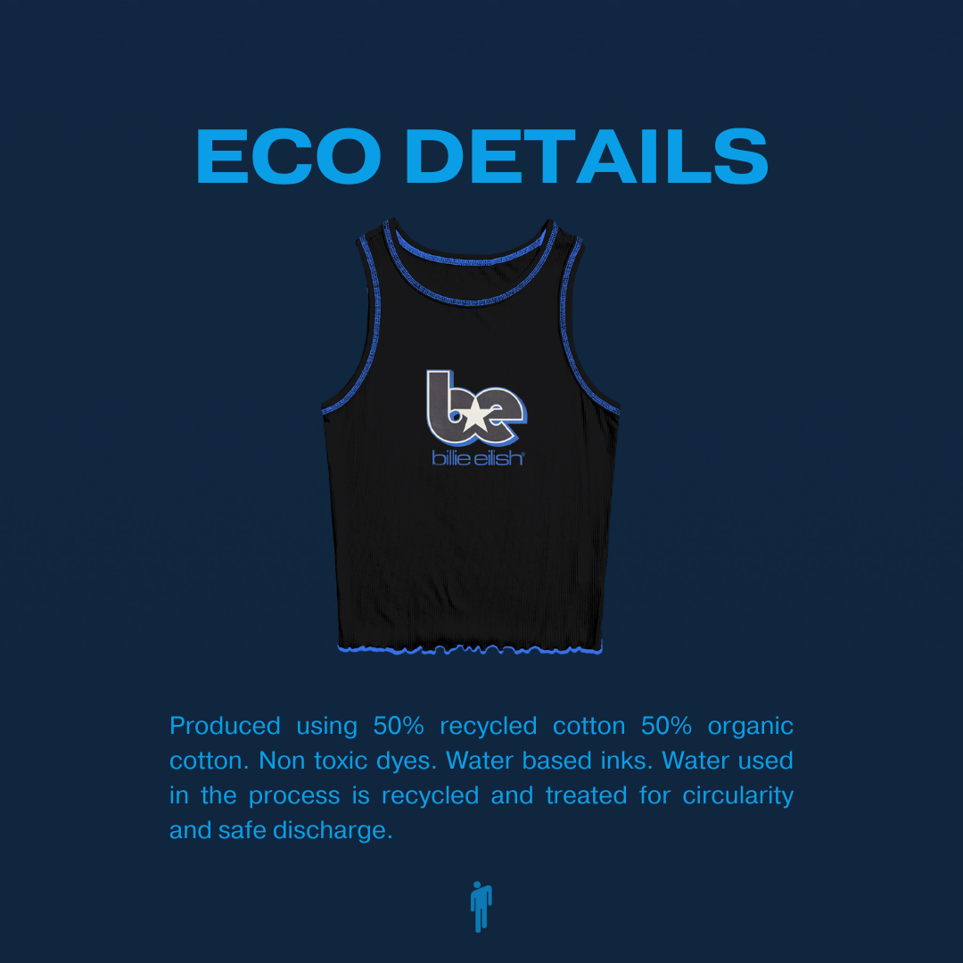 BE CONTRAST LETTUCE EDGE TANK eco details