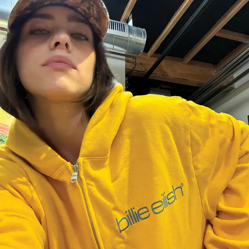 Billie Yellow Tour Zip Hoodie Billie Eilish Merch