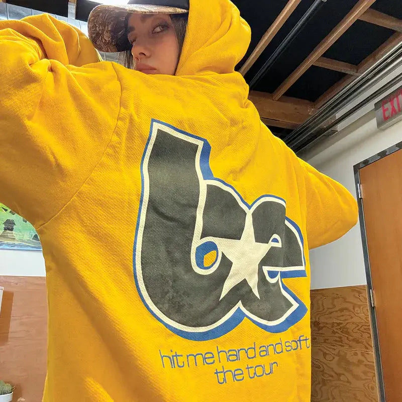 Billie Yellow Tour Zip Hoodie Billie Eilish Merch