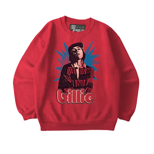 Billie x Lost Love Red Crewneck Billie Eilish Merch