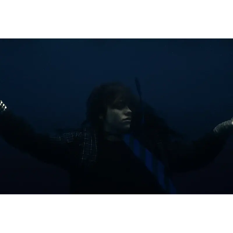 Black & Blue Striped Necktie Billie Eilish Merch