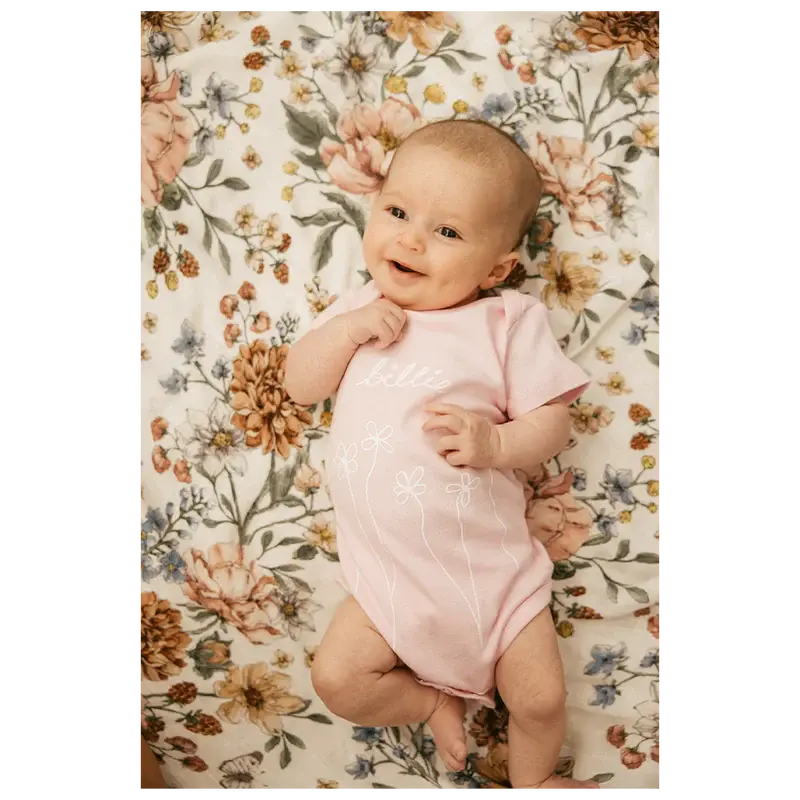 Blooms Organic Pink Onesie Billie Eilish Merch