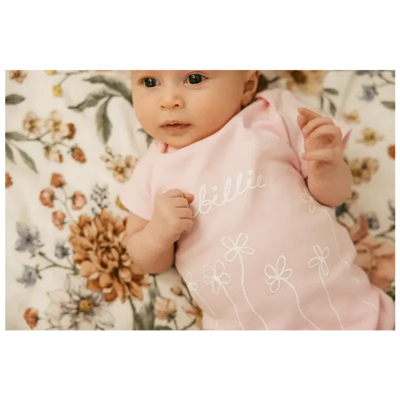 Blooms Organic Pink Onesie Billie Eilish Merch
