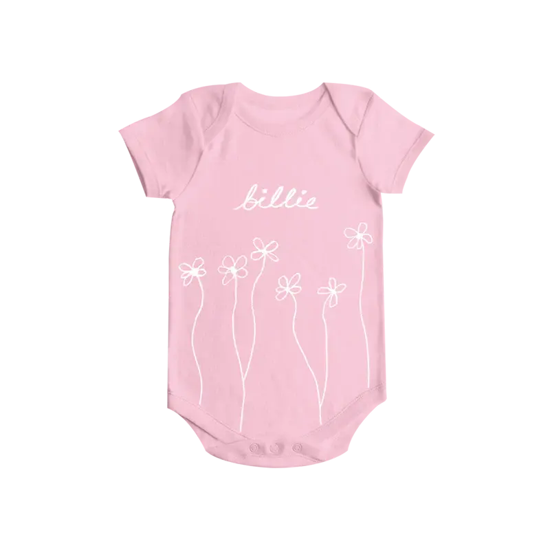 Blooms Organic Pink Onesie Billie Eilish Merch