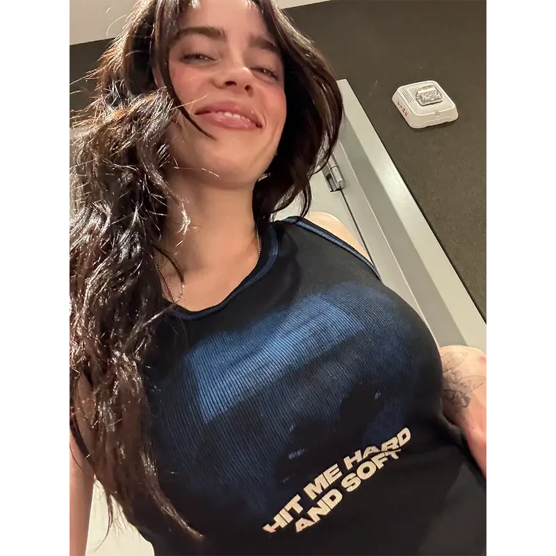 Contrast Stitch Cover Crop Tank Billie Eilish Merch
