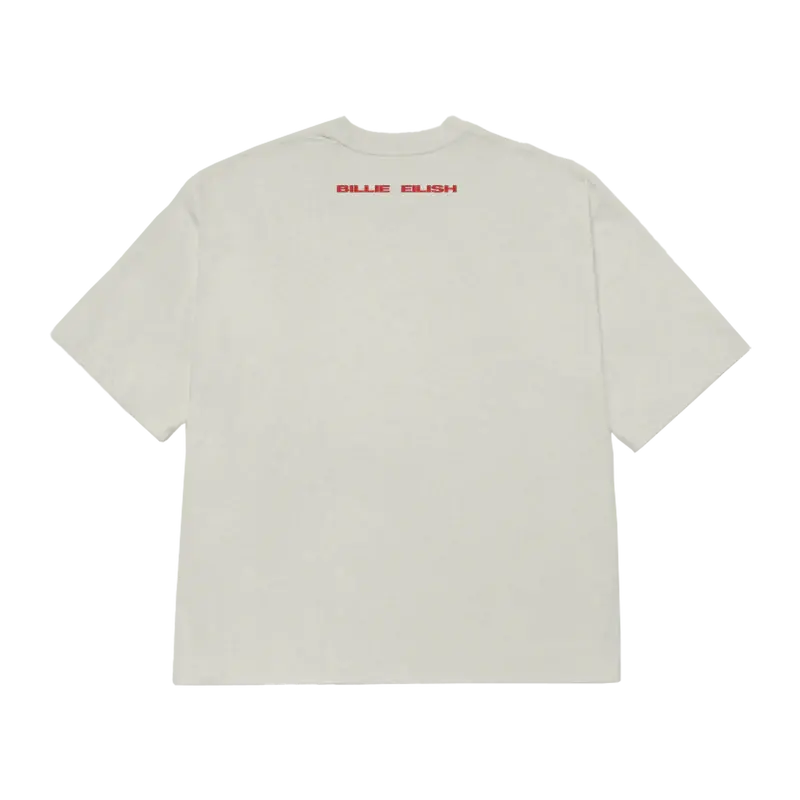 Falling Scatter Text White T-shirt Billie Eilish Merch