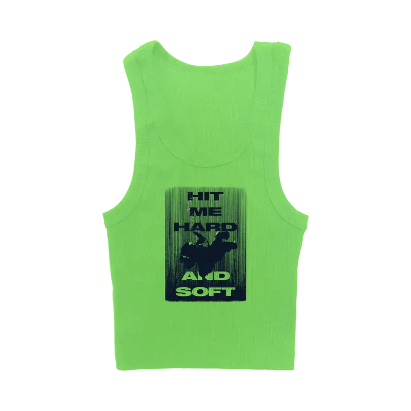 HIT ME HARD AND SOFT Green Crop Tank Billie Eilish Merch