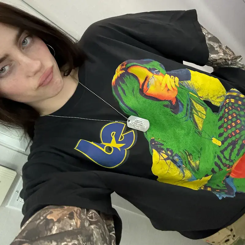 HIT ME HARD AND SOFT TOUR CAMO LAYERED LONG SLEEVE TEE Billie Eilish Merch