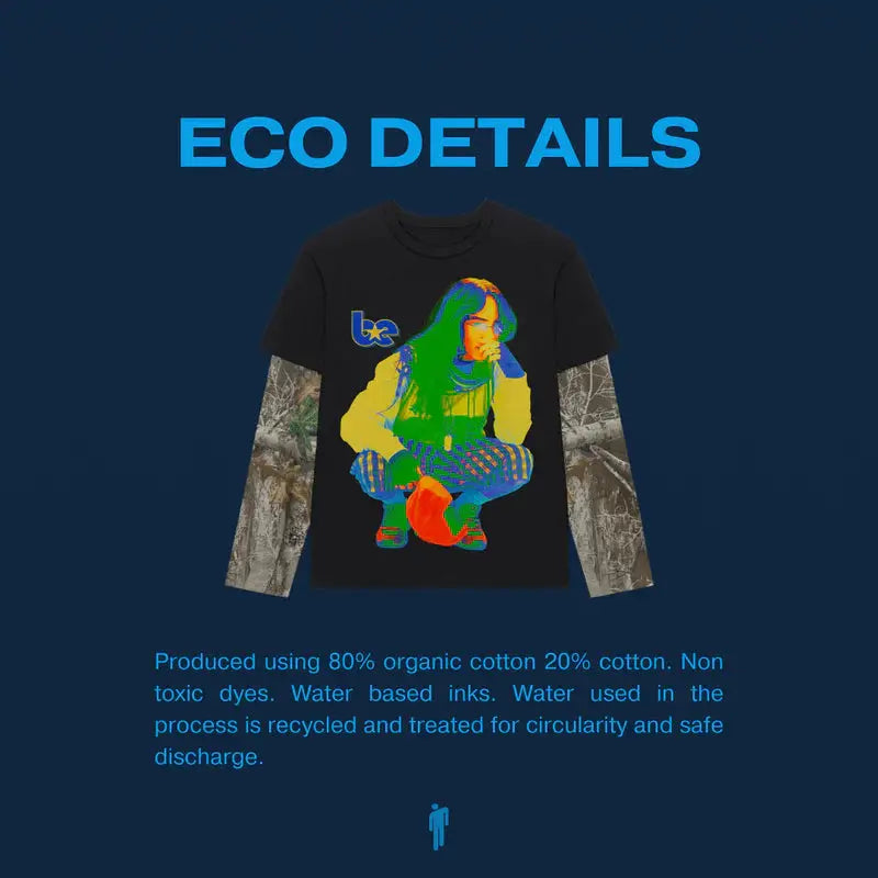 HIT ME HARD AND SOFT TOUR CAMO LAYERED LONG SLEEVE TEE Billie Eilish Merch