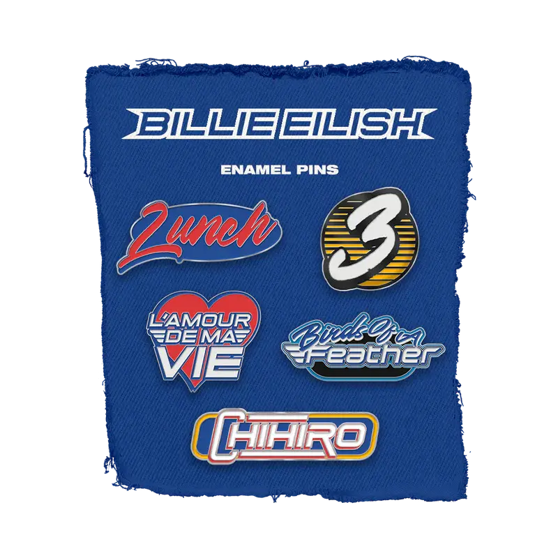 HIT ME HARD AND SOFT Tracklist Pin Set Billie Eilish Merch