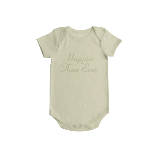 Happier Than Ever Organic Beige Onesie Billie Eilish Merch